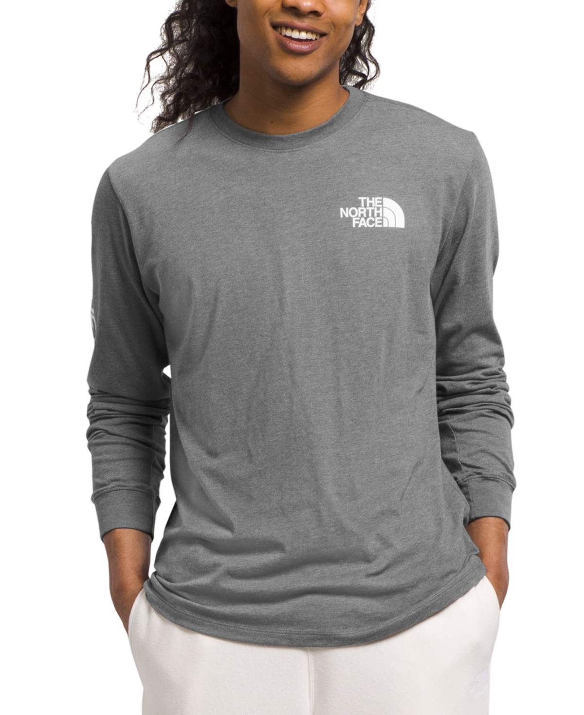 Shop The North Face Men's Graphic Long-sleeve Hit T-shirt In Tnf Black,tnf White