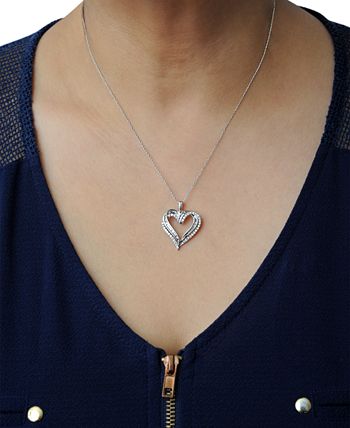 Macy's - Diamond Heart Pendant Necklace (1/2 ct. t.w.)