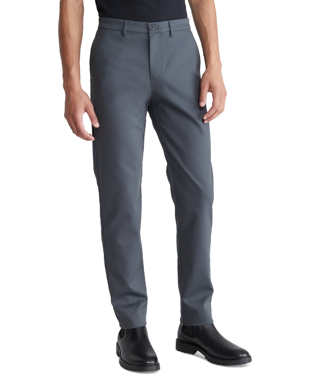 Calvin Klein Men's Slim-fit Modern Stretch Chino Pants In Forged Iron