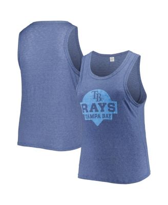 Women's Navy Tampa Bay Rays Plus Size High Neck Tri-Blend Tank Top