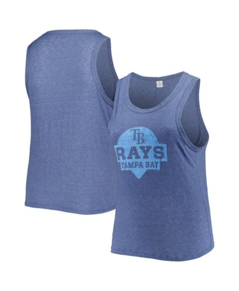 Женский топ Soft As A Grape Navy Tampa Bay Rays Plus Size High Neck Tri-Blend