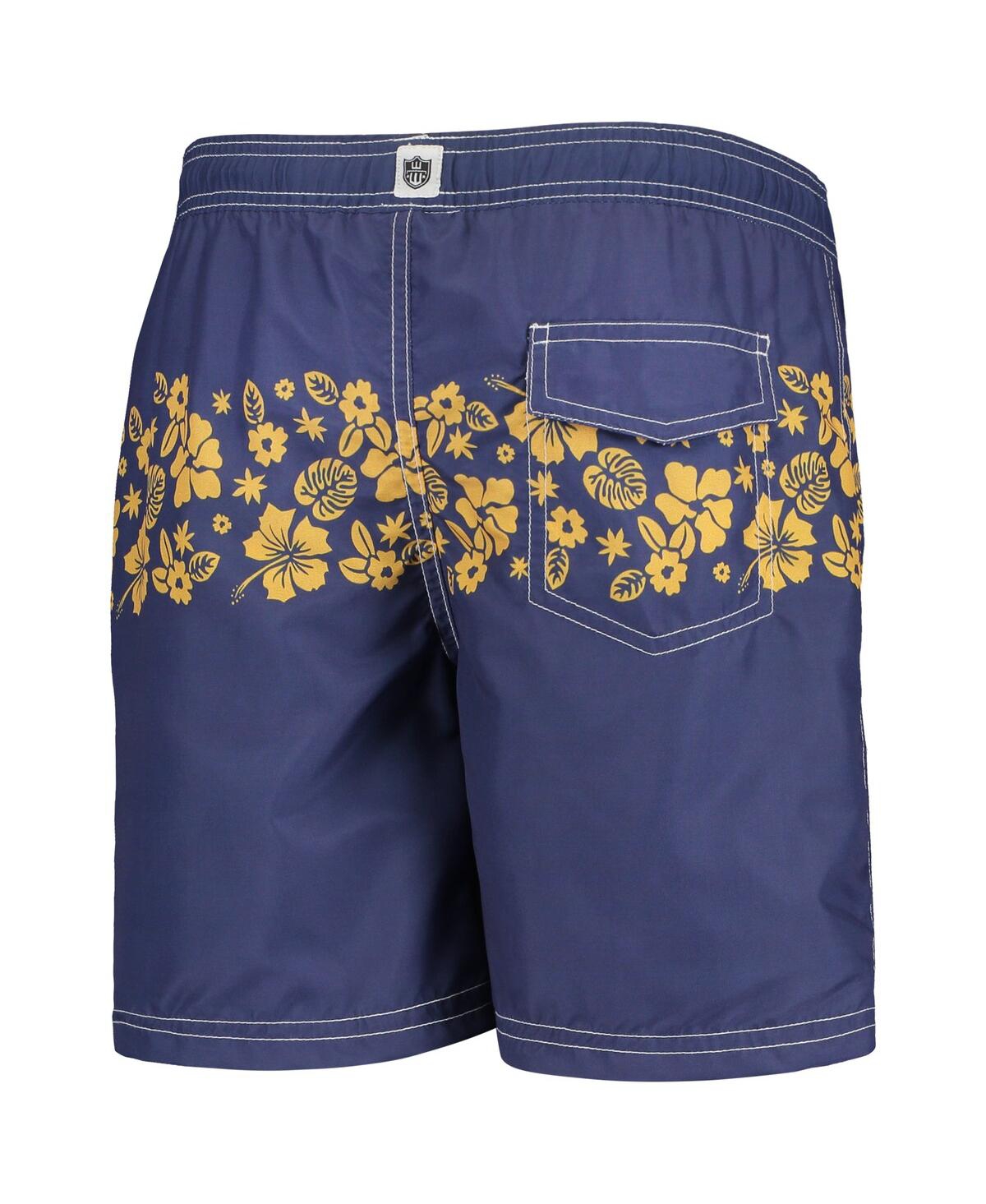 Shop Wes & Willy Big Boys  Navy Notre Dame Fighting Irish Inset Floral Swim Trunk