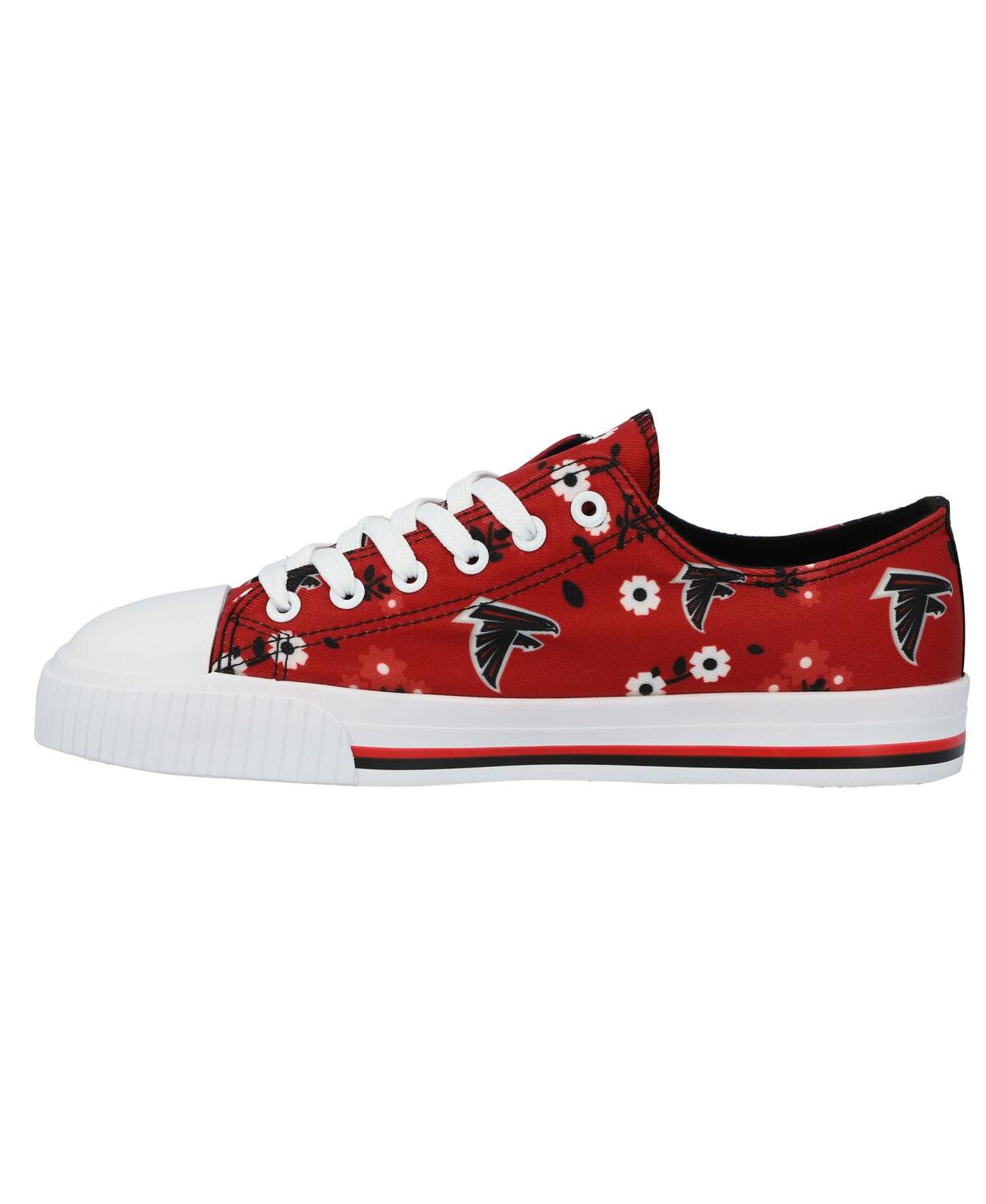 Women's Foco Red Atlanta Falcons Flower Canvas Allover Shoes - Red
