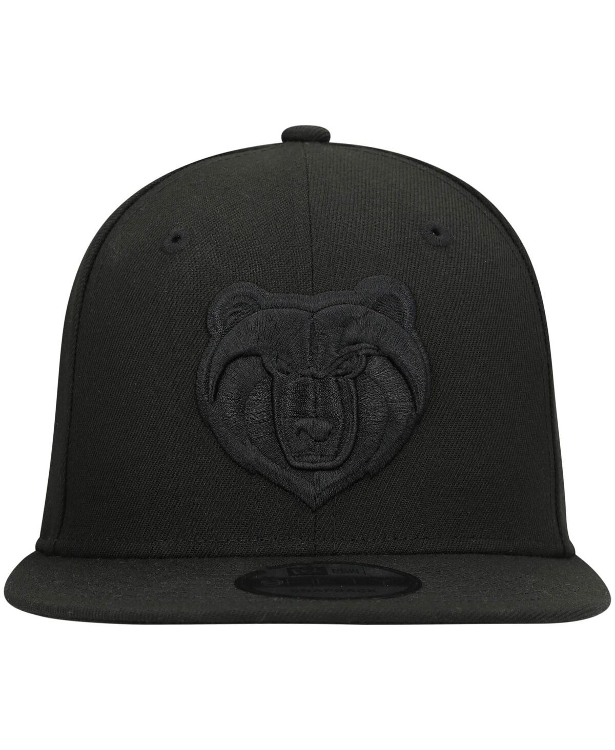 Shop New Era Men's  Memphis Grizzlies Black On Black 9fifty Snapback Hat