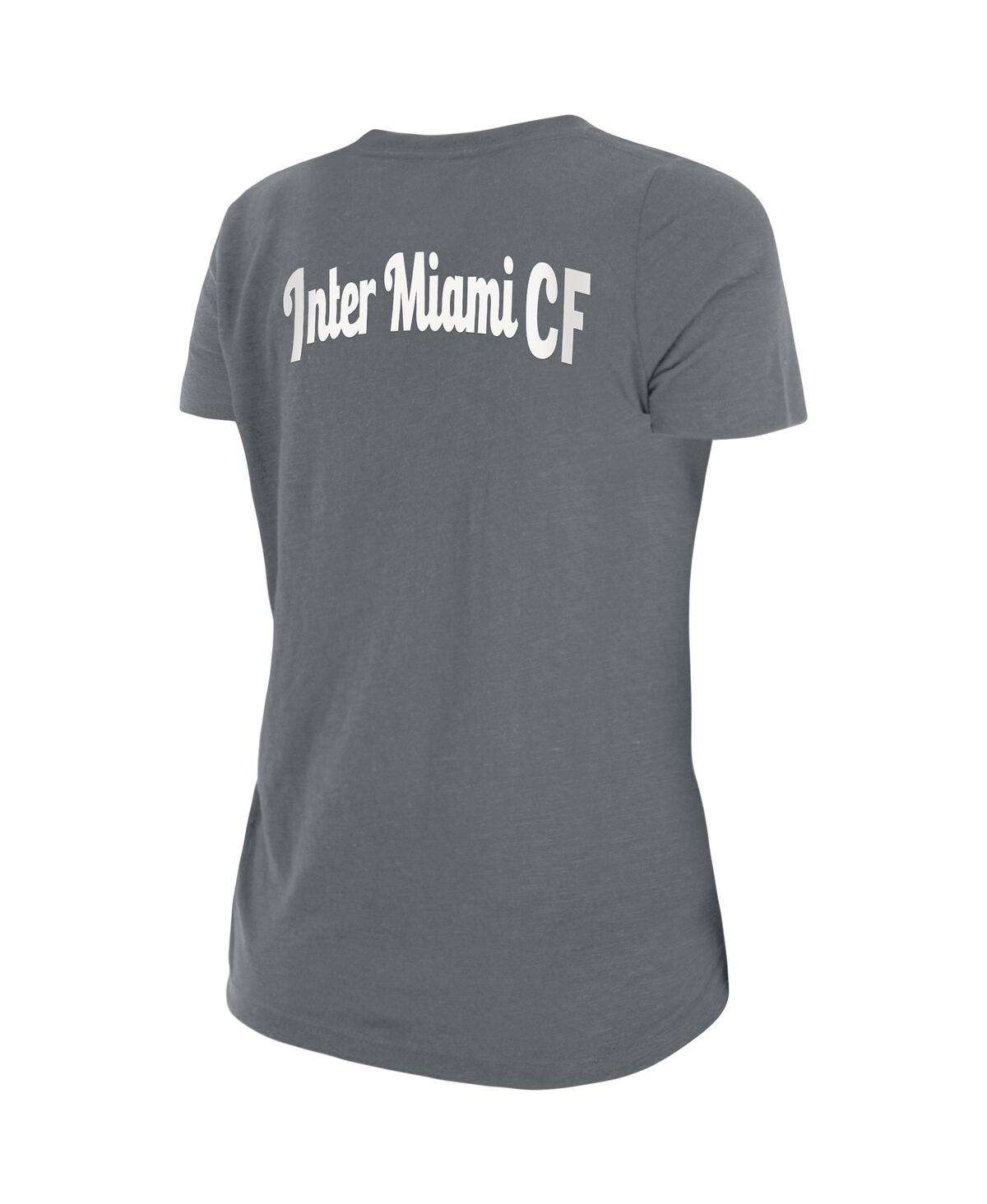 Shop New Era Women's  Gray Inter Miami Cf Front Twist T-shirt