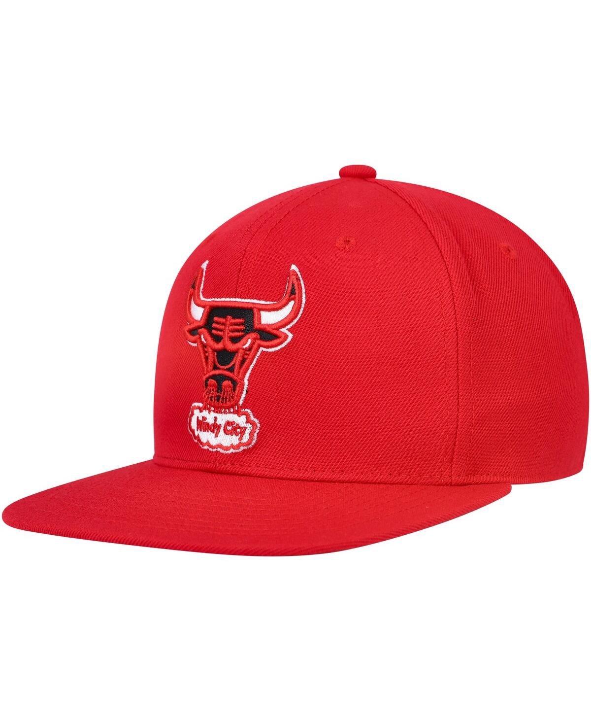 Shop Mitchell & Ness Men's  Red Chicago Bulls Hardwood Classics Mvp Team Ground 2.0 Fitted Hat