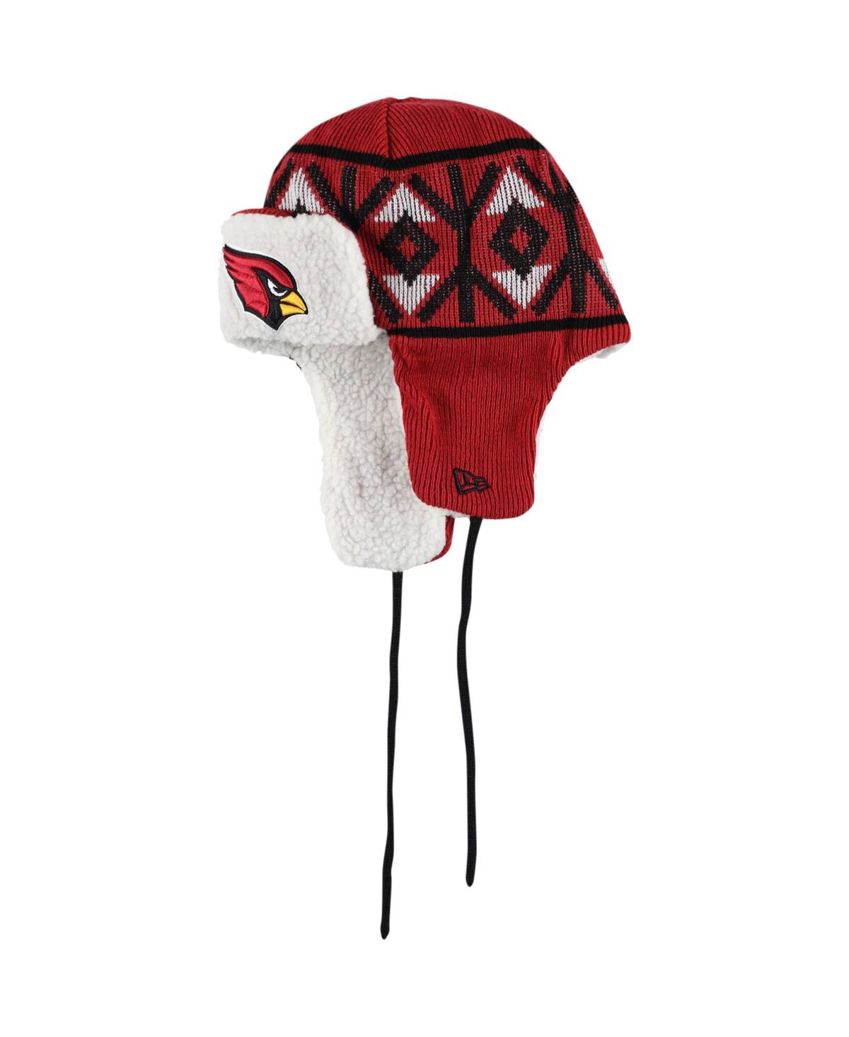 Shop New Era Men's  Cardinal Arizona Cardinals Knit Trapper Hat