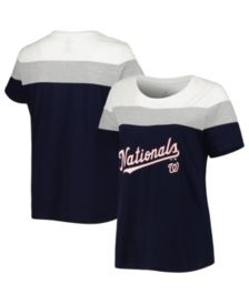 Women's Wear by Erin Andrews White Washington Nationals Front Tie T-Shirt Size: Small