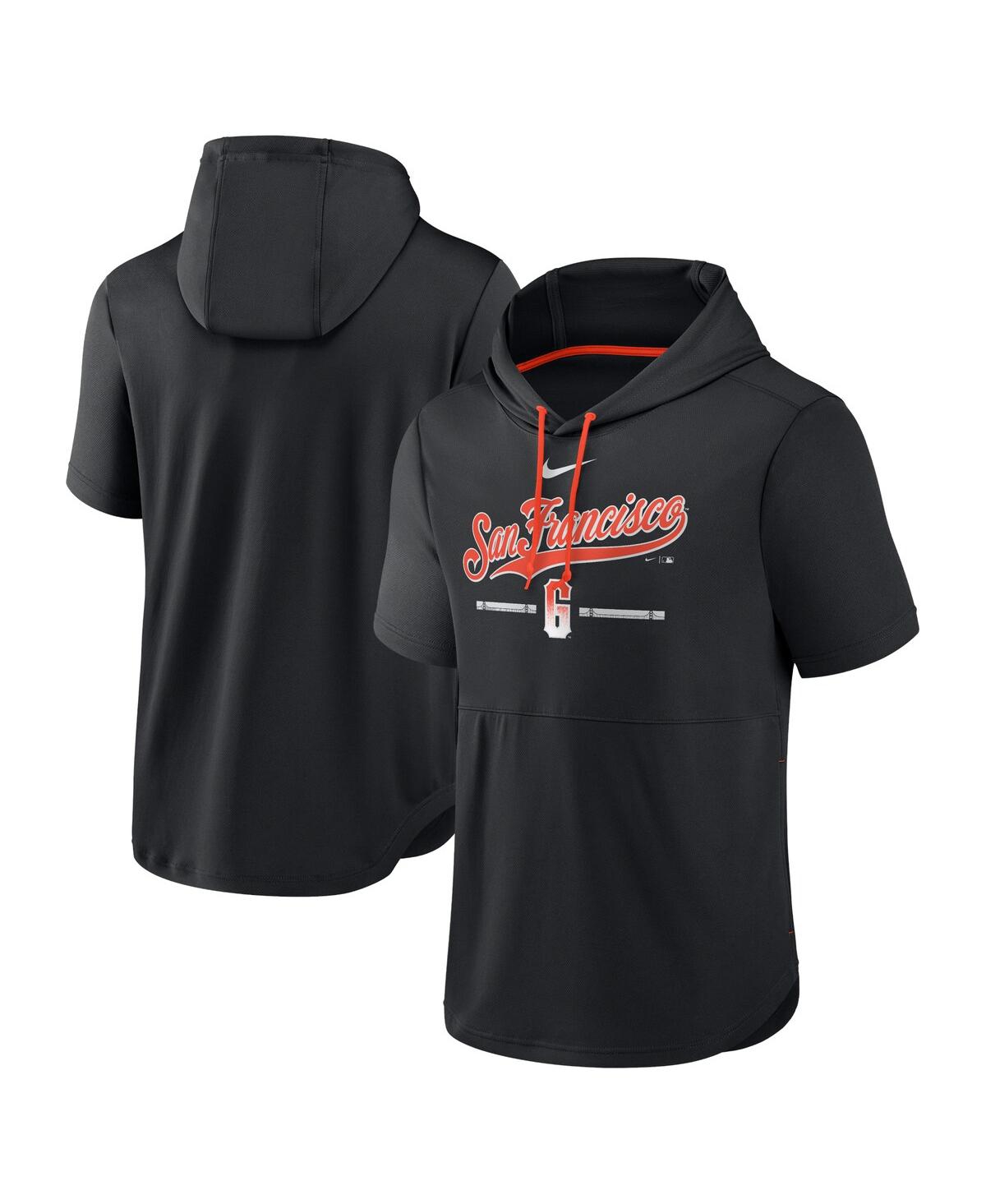 Men's NikeSan Francisco Giants City Connect Short Sleeve Pullover Hoodie - Black