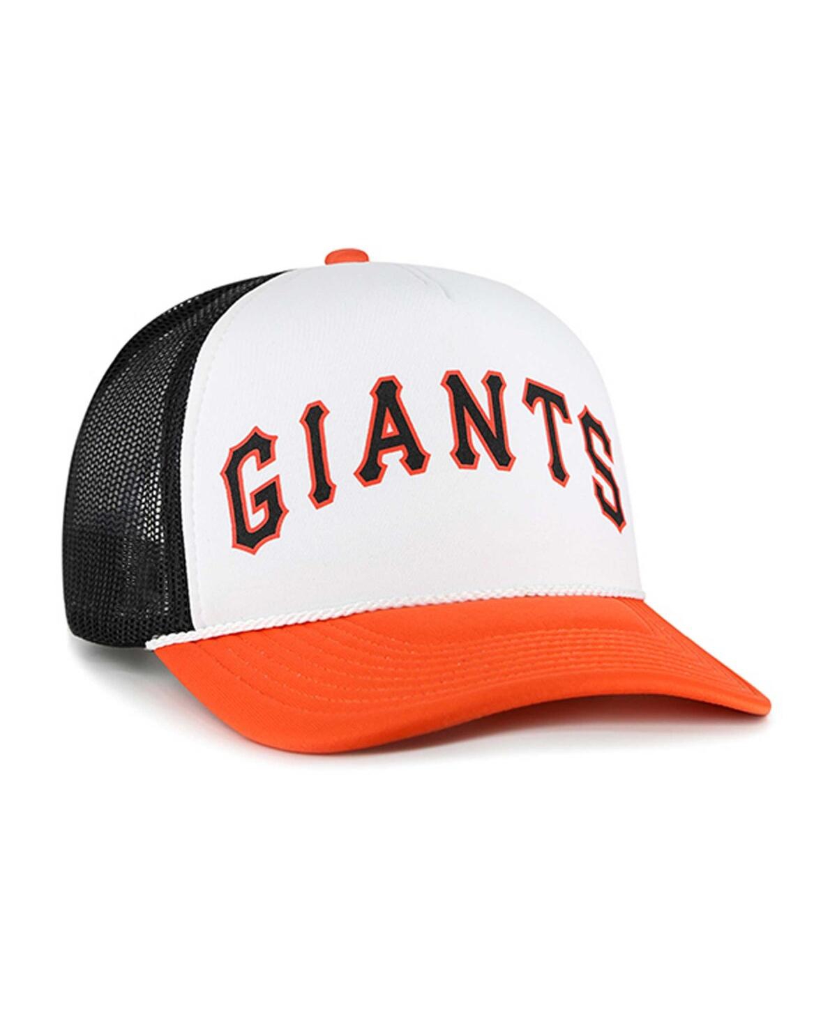 47 Brand Men's ' White San Francisco Giants Foam Front Script Trucker Snapback Hat In White