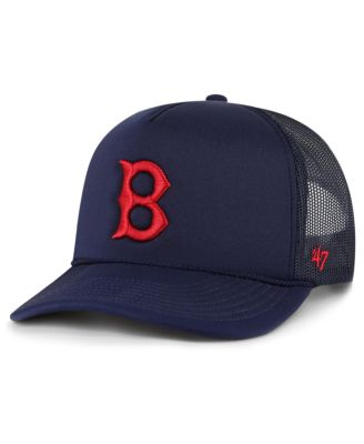 Men's Navy Boston Red Sox Foam Logo Trucker Snapback Hat