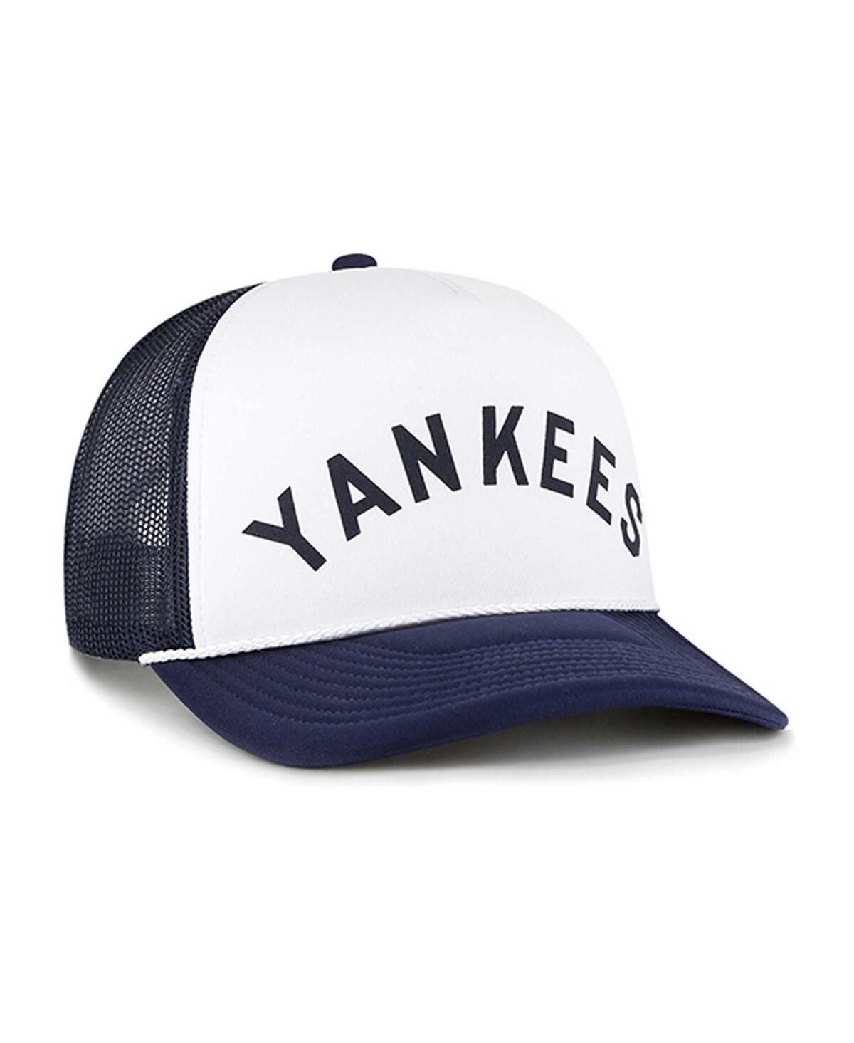 Men's '47 BrandNew York Yankees Foam Front Script Trucker Snapback Hat - White