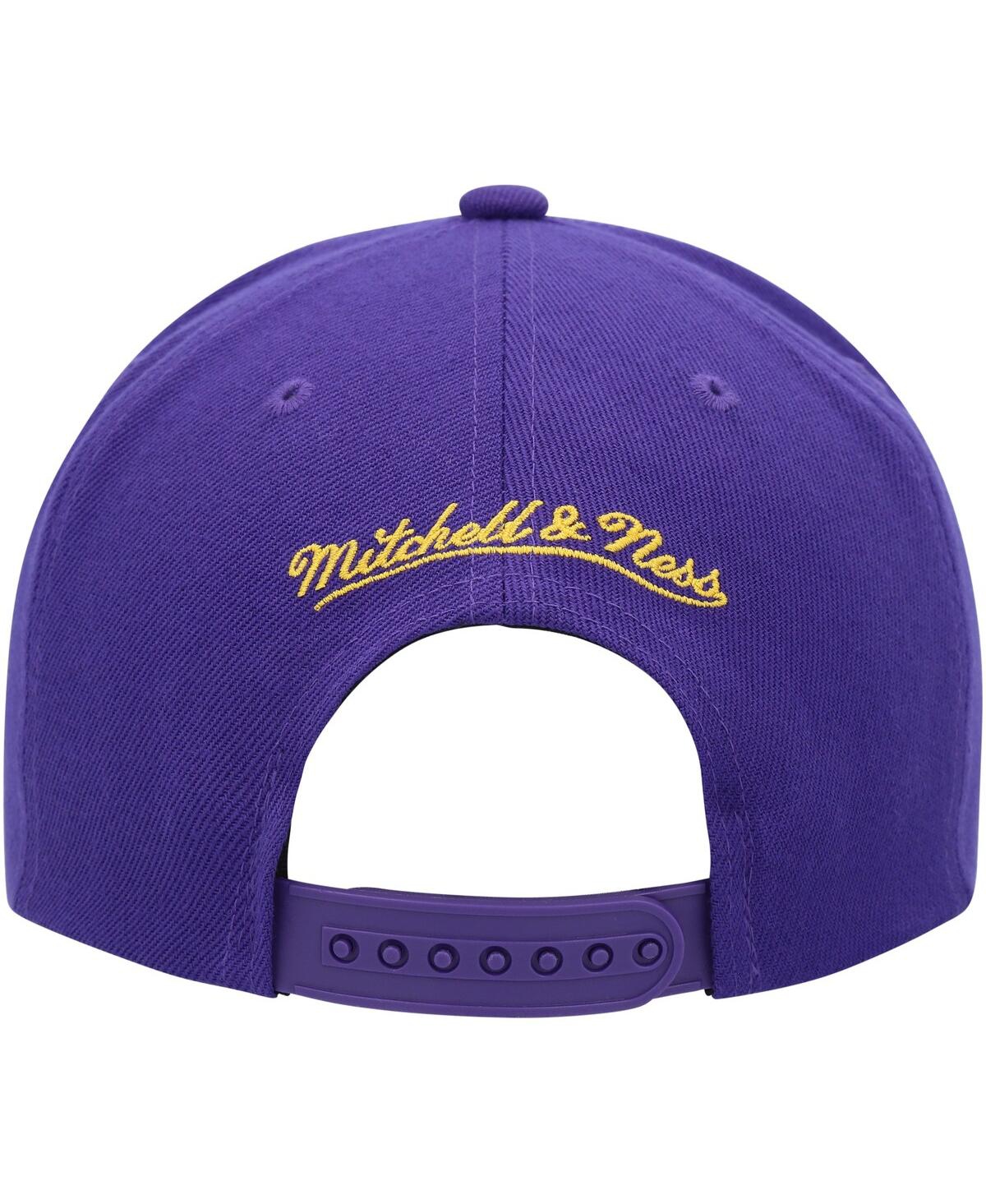 Shop Mitchell & Ness Men's  Purple Los Angeles Lakers Paint By Numbers Snapback Hat