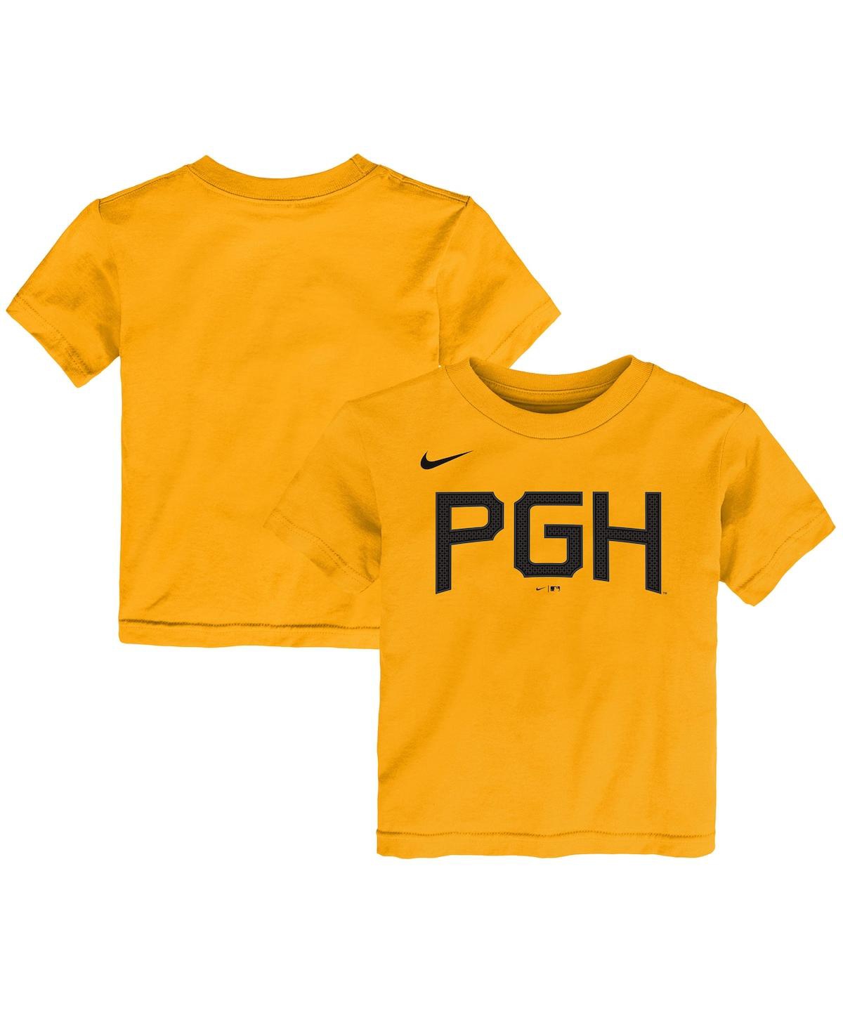Nike Babies' Preschool Boys And Girls  Gold Pittsburgh Pirates 2023 City Connect Graphic T-shirt