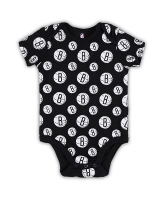 Newborn and Infant Boys and Girls Gray Brooklyn Nets Two-Pack Double Up Bodysuit Set