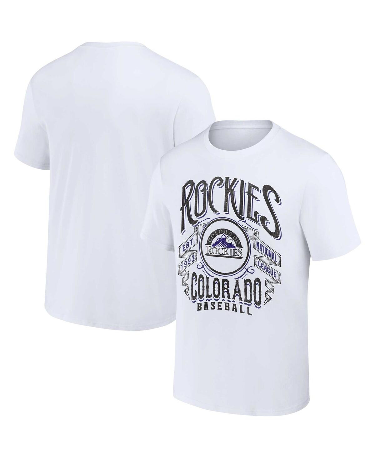 Fanatics Men's Darius Rucker Collection By  White Colorado Rockies Distressed Rock T-shirt