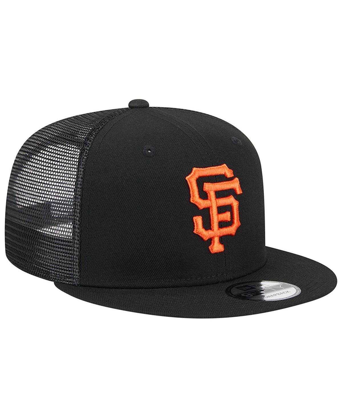 NEW ERA MEN'S NEW ERA BLACK SAN FRANCISCO GIANTS TEAM COLOR TRUCKER 9FIFTY SNAPBACK HAT 