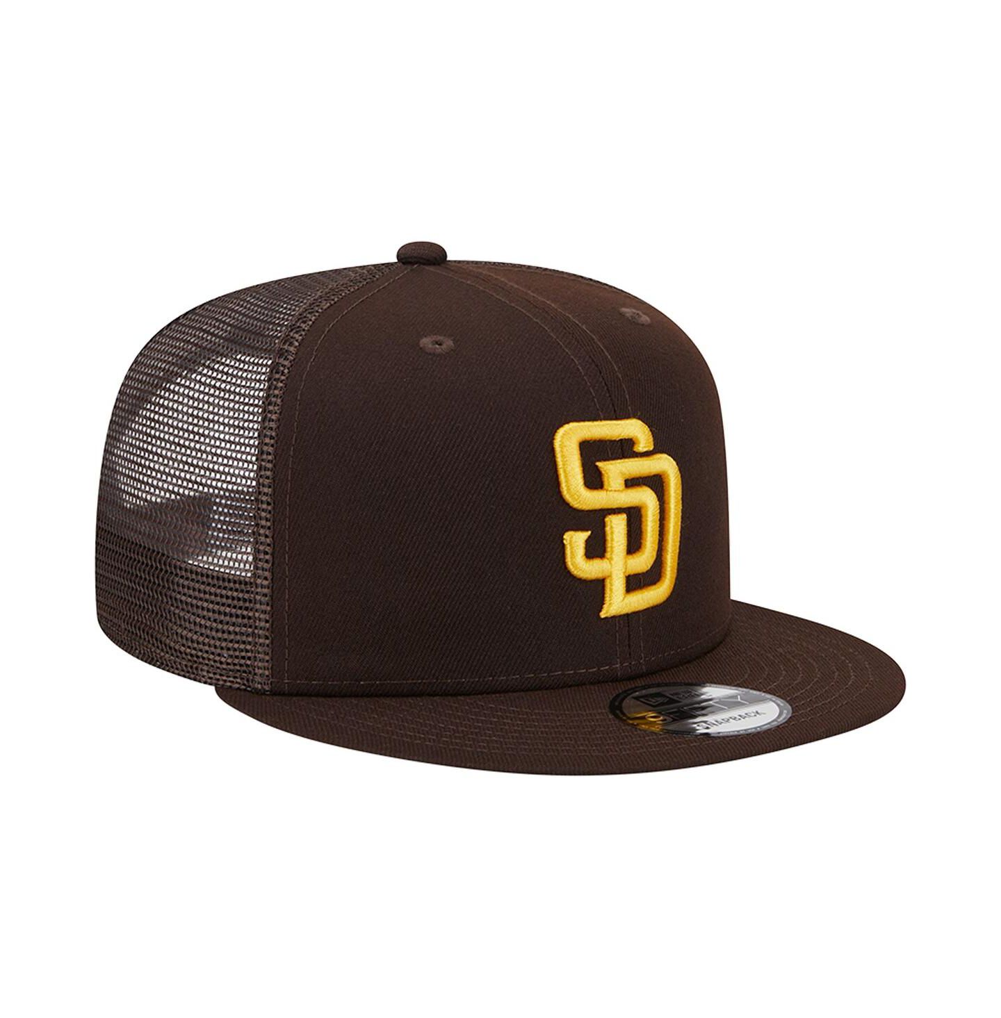Мужская кепка New Era Brown San Diego Padres Team Color Trucker 9FIFTY Snapback Hat — фото 3
