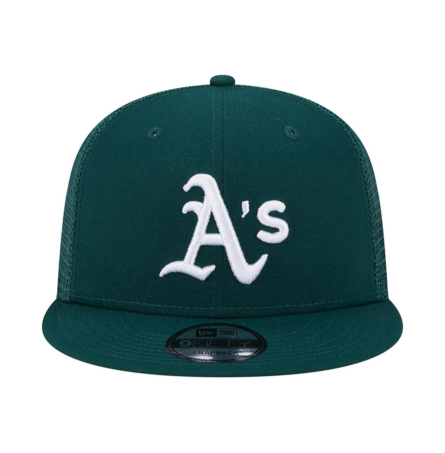 Мужская кепка New Era Green Oakland Athletics Team Color Trucker 9FIFTY Snapback Hat — фото 3