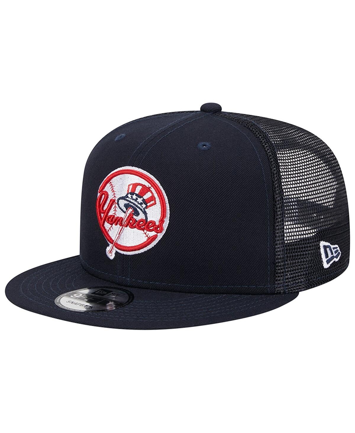 New Era Men's  Navy New York Yankees Team Color Trucker 9fifty Snapback Hat In Navy