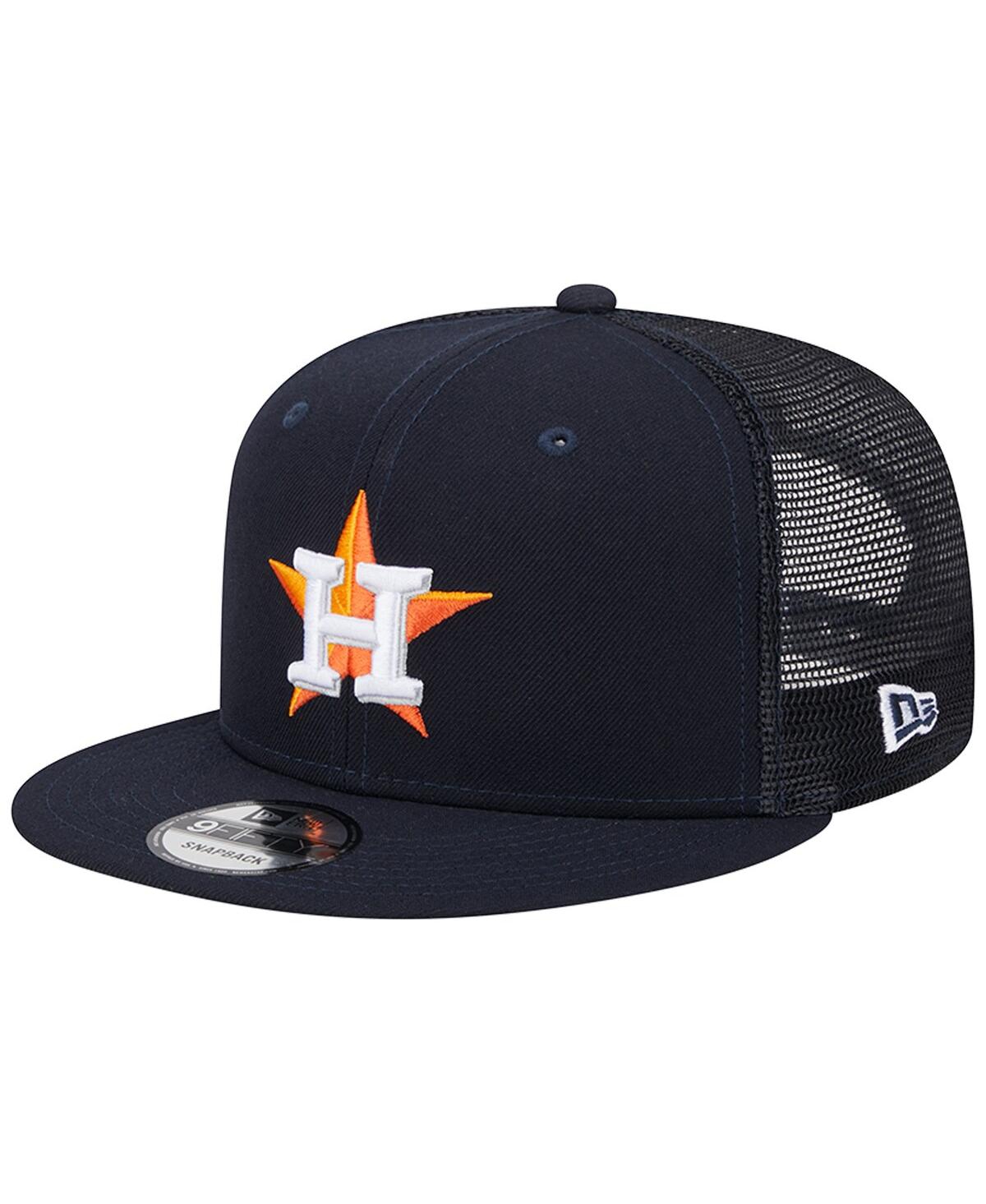 NEW ERA MEN'S NEW ERA NAVY HOUSTON ASTROS TEAM COLOR TRUCKER 9FIFTY SNAPBACK HAT 