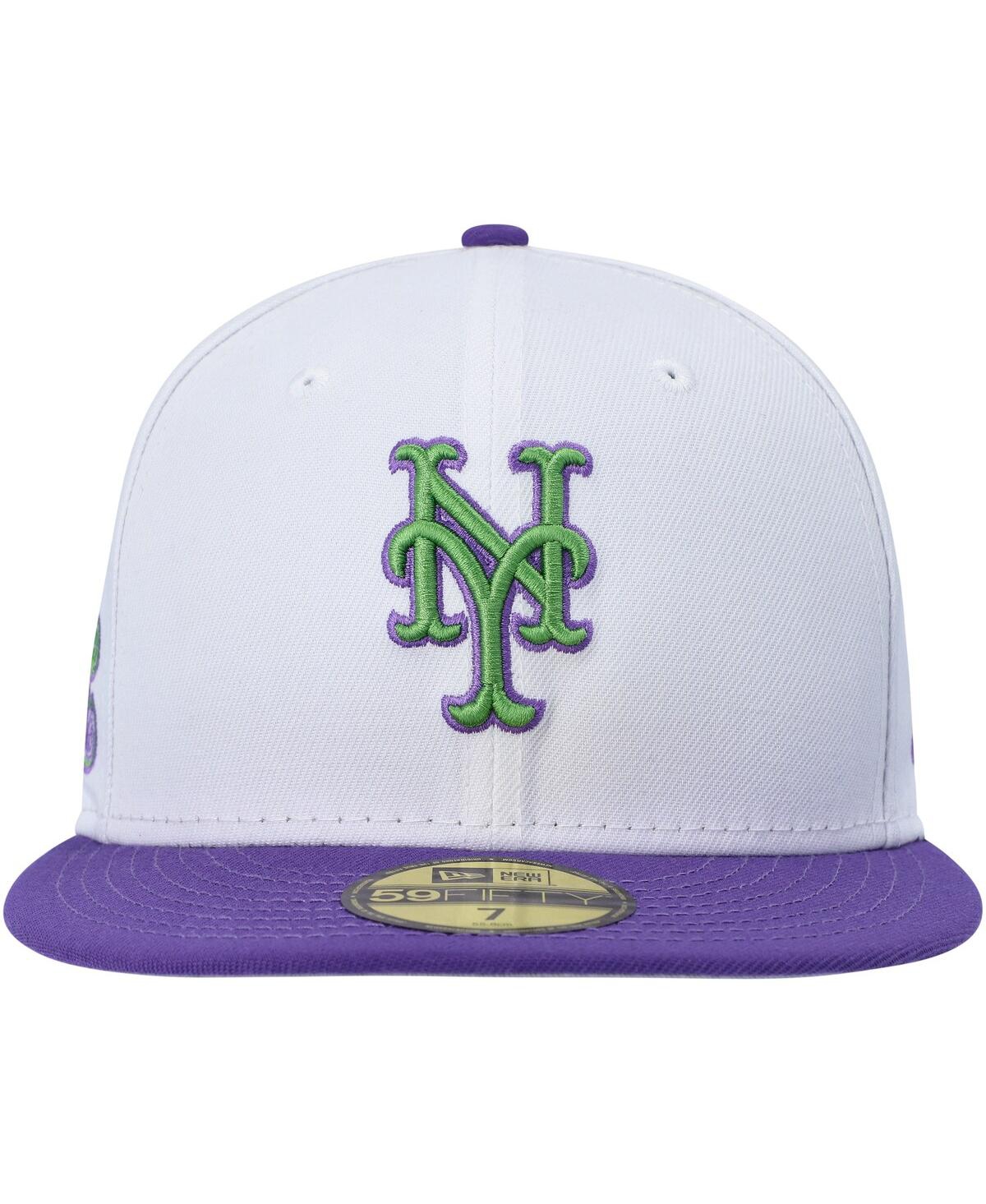 Shop New Era Men's  White New York Mets Side Patch 59fifty Fitted Hat