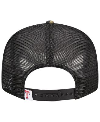 Men's Camo Texas Rangers Woodland Camo Trucker 9FIFTY Snapback Hat