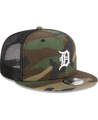 Men's Camo Detroit Tigers Woodland Camo Trucker 9FIFTY Snapback Hat