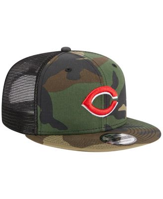 Men's Camo Cincinnati Reds Woodland Camo Trucker 9FIFTY Snapback Hat