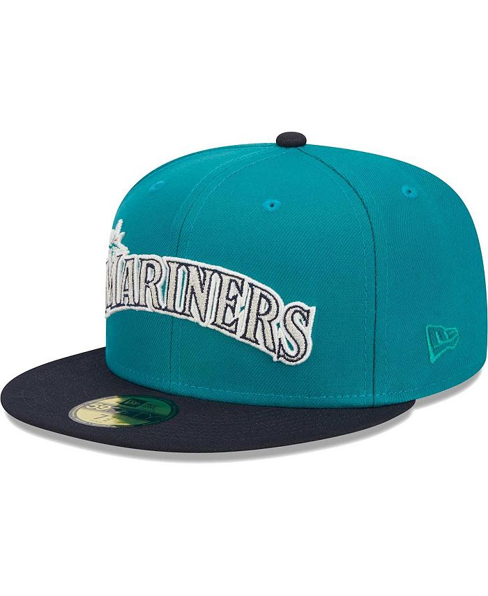 New Era Men's Aqua Seattle Mariners Retro Jersey Script 59FIFTY Fitted Hat Macy's