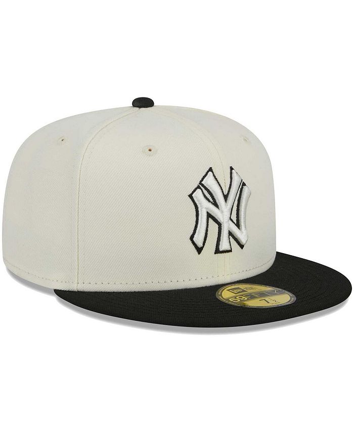 New Era Men's Stone, Black New York Yankees Chrome 59FIFTY Fitted Hat ...