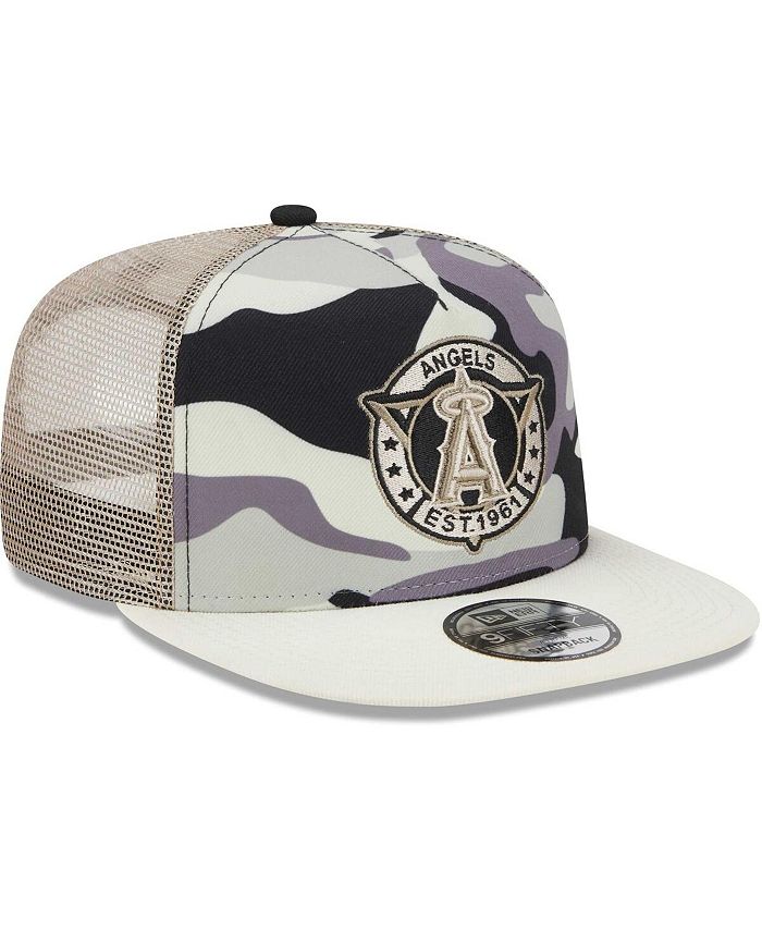 New Era Men's White Los Angeles Angels Chrome Camo A-Frame 9FIFTY ...