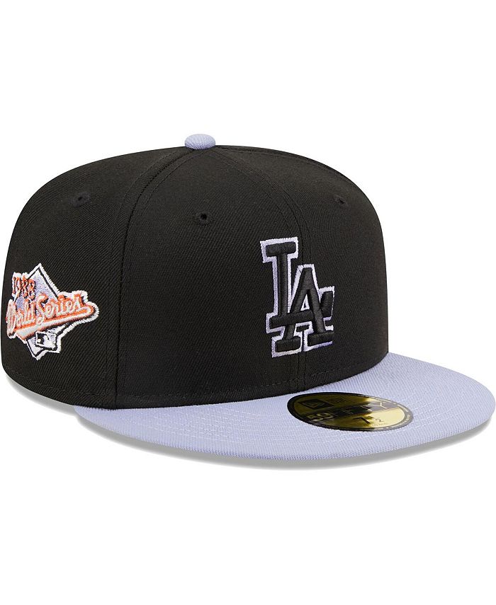 New Era Men's Black Los Angeles Dodgers Side Patch 59FIFTY Fitted Hat ...