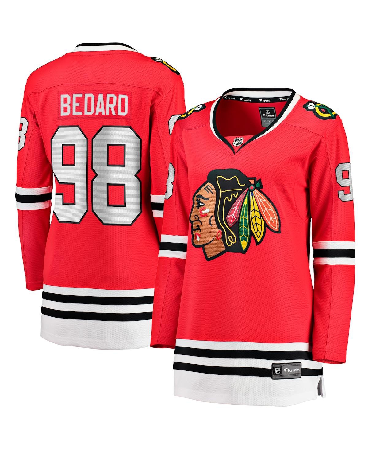 Women's Fanatics Connor Bedard Red Chicago Blackhawks 2023 Nhl Draft Home Breakaway Player Jersey - Red