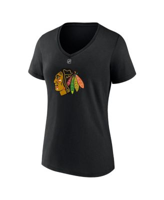 Women's Connor Bedard Black Chicago Blackhawks 2023 NHL Draft Authentic Stack Player Name and Number V-Neck T-shirt