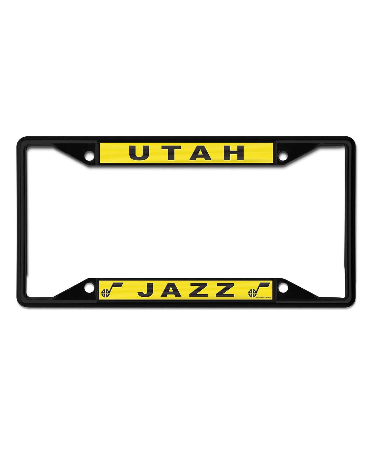 Wincraft Utah Jazz Chrome Color License Plate Frame In Black