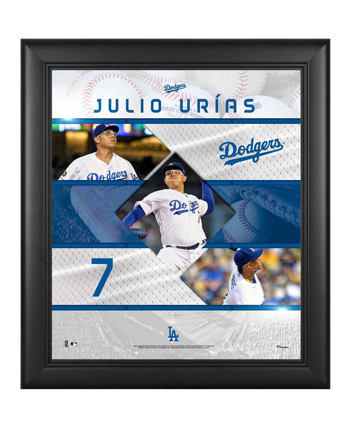 Fanatics Authentic Julio Urias Los Angeles Dodgers Framed 15" X 17" Stitched Stars Collage In Multi