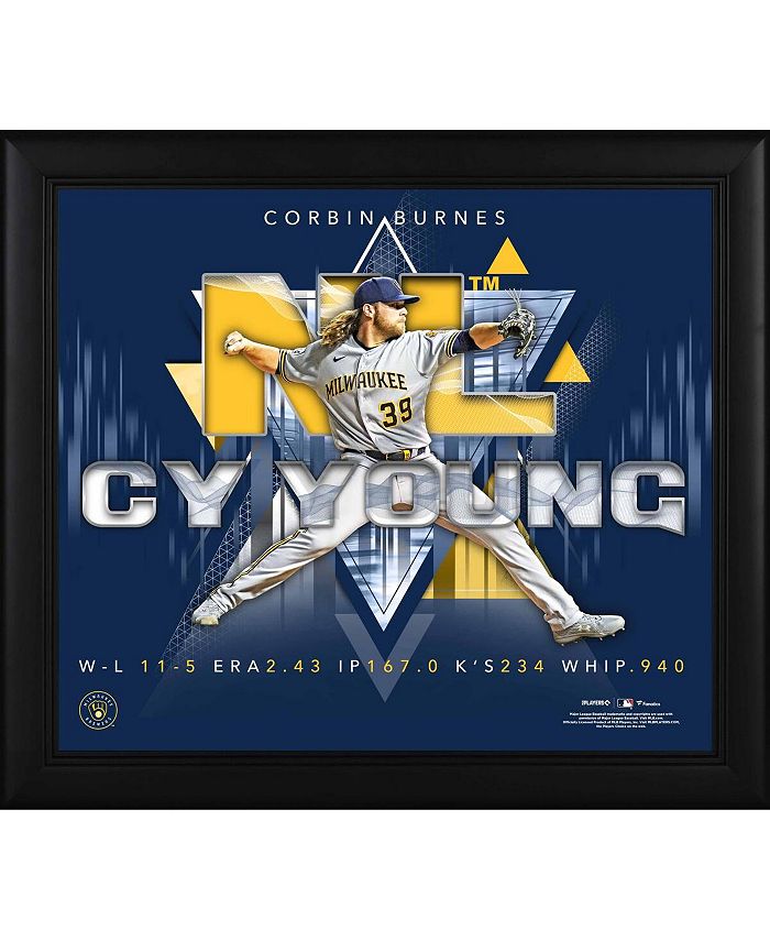 Corbin Burnes Milwaukee Brewers Framed 15 x 17 2021 NL Cy Young Award Collage