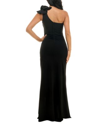 Juniors' Ruffled One-Shoulder Gown