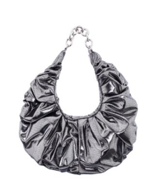 Ruched Metallic Hobo