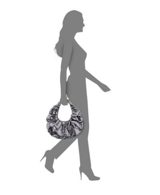 Ruched Metallic Hobo