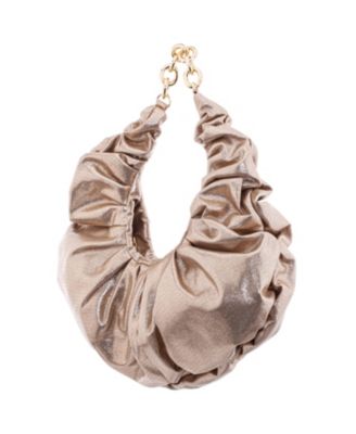 Ruched Metallic Hobo