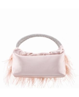 Crystal Handle Feather Pouch