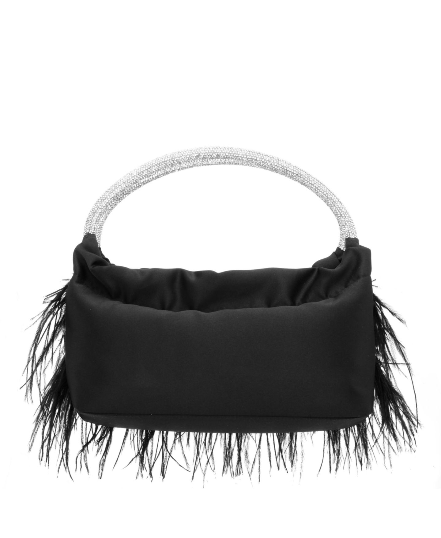 Женская сумка Nina Crystal Handle Feather Pouch, цвет: Чёрный — фото 2