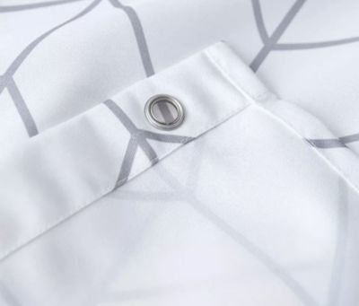 Modern Simplicity Medium Weight & White Water Resistant Fabric Shower Curtain, 70" x 72"