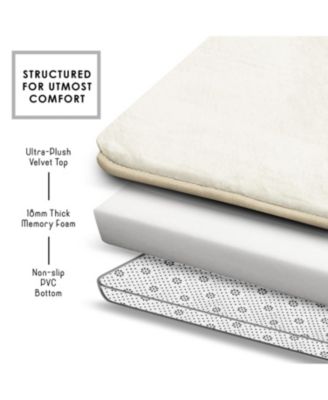 2 Piece Ultra Soft Non-Slip Plush Memory Foam Bath Rug Set - Small & Large