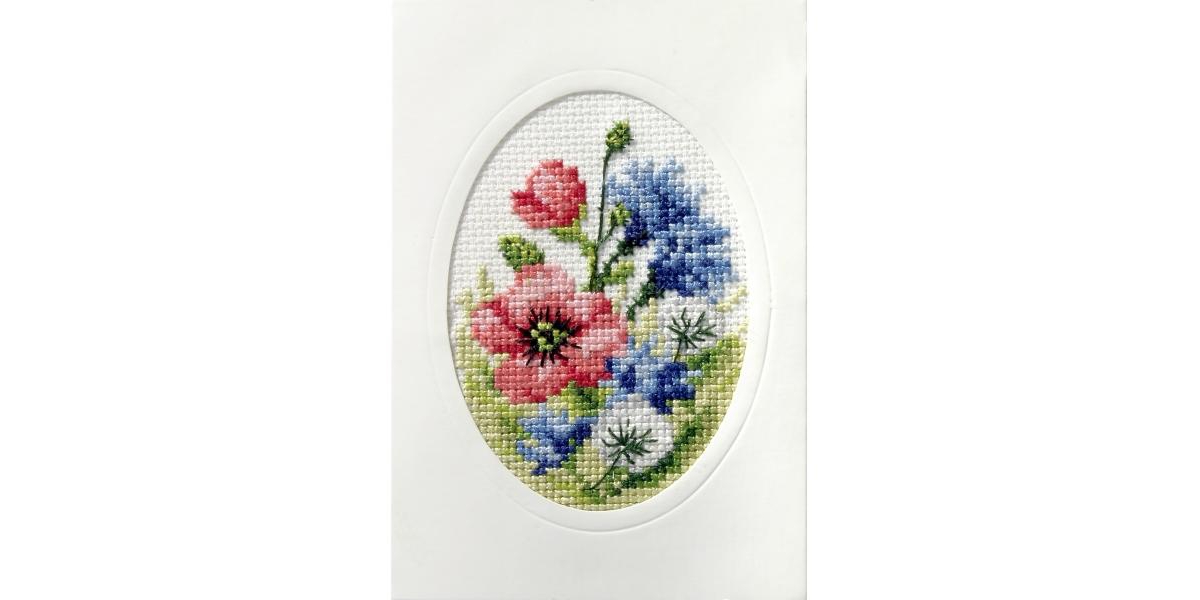 Orchidea Complete cross stitch kit - greetings card 