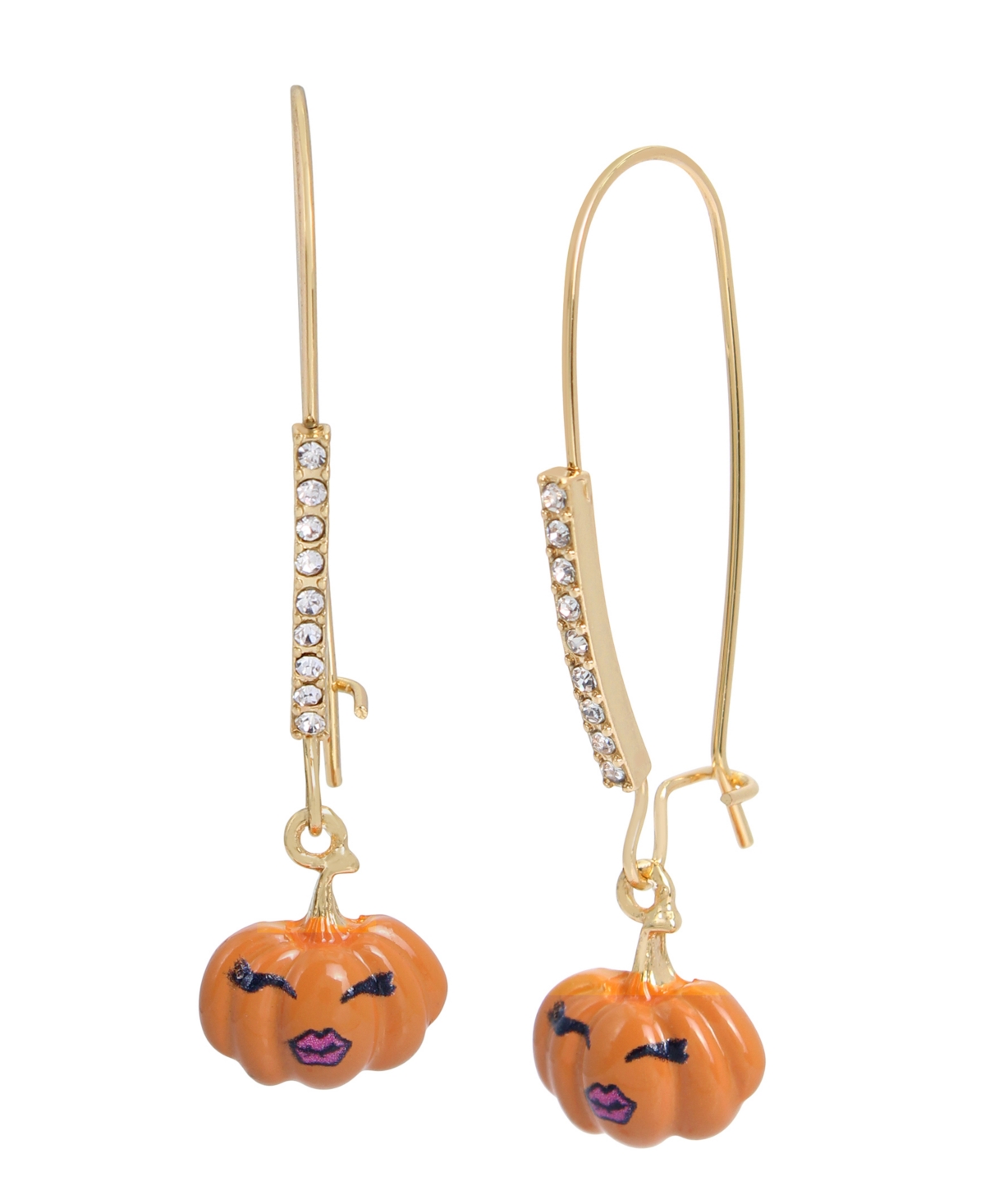 Orange Pumpkin Dangle Earrings - Orange
