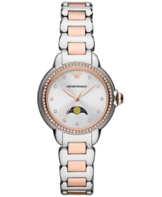 Emporio Armani - Women's Moon Phase Two-Tone Stainless Steel Bracelet Watch 32mm