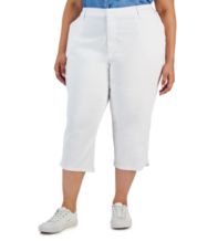 AVENUE Plus Size Cotton Cinch Capri Pants - Macy's